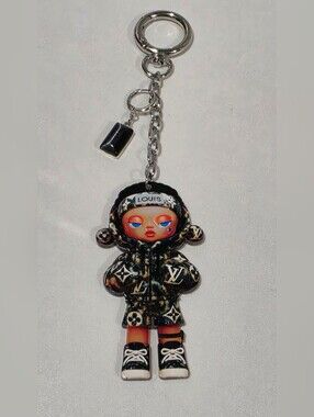 Custom Streetwear Skullpanda Keychain – Luxury Monogram Edition Bag Charm LV